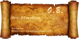 Orr Blandina névjegykártya